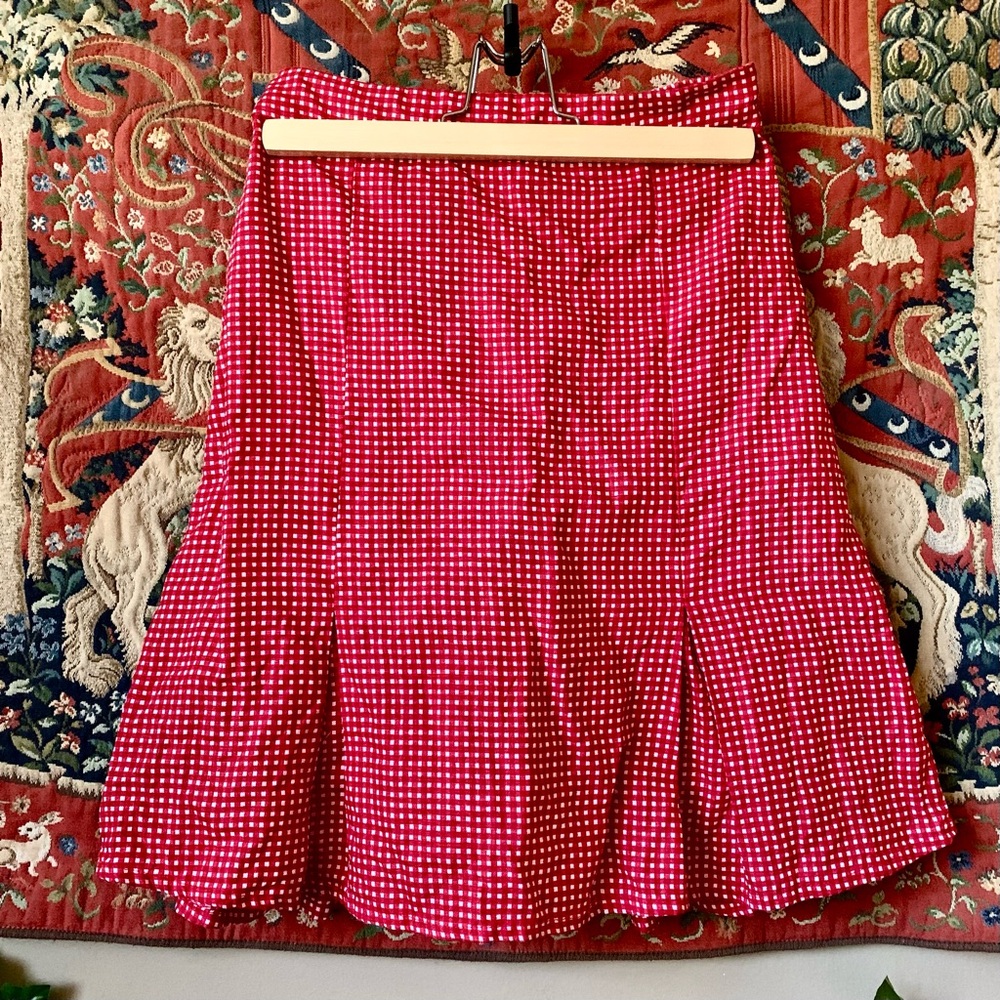 Rue Stiic Gingham Linen Skirt